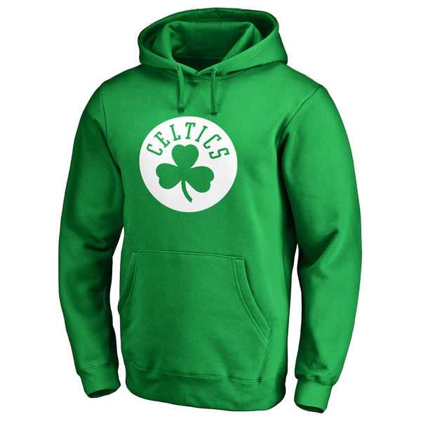 Men's Boston Celtics Fanatics Branded Kelly Green St. Patrick's Day White Logo Pullover Hoodie FengYun