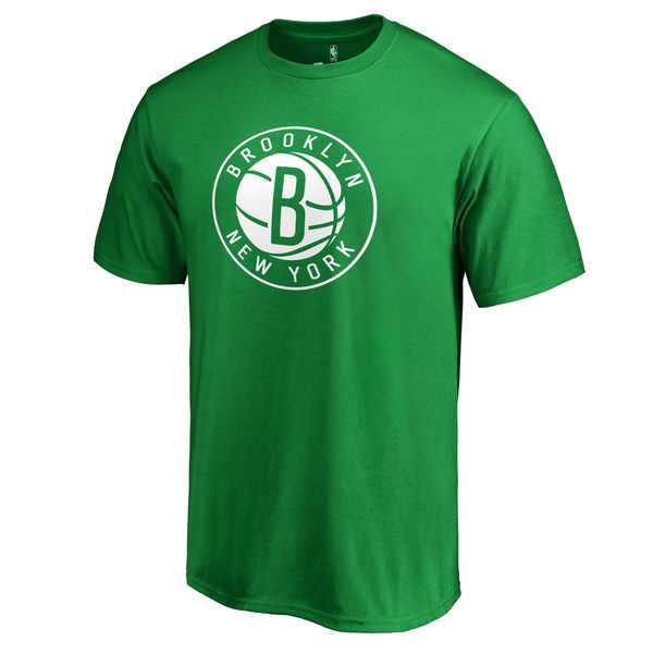 Men's Brooklyn Nets Fanatics Branded Kelly Green St. Patrick's Day White Logo T-Shirt FengYun