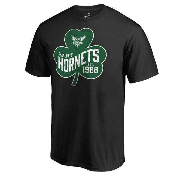 Men's Charlotte Hornets Fanatics Branded Black Big & Tall St. Patrick's Day Paddy's Pride T-Shirt FengYun