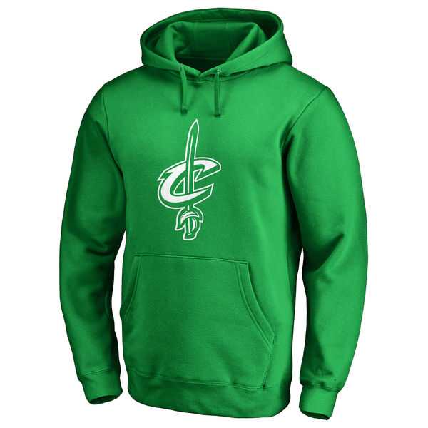 Men's Cleveland Cavaliers Fanatics Branded Kelly Green St. Patrick's Day White Logo Pullover Hoodie FengYun