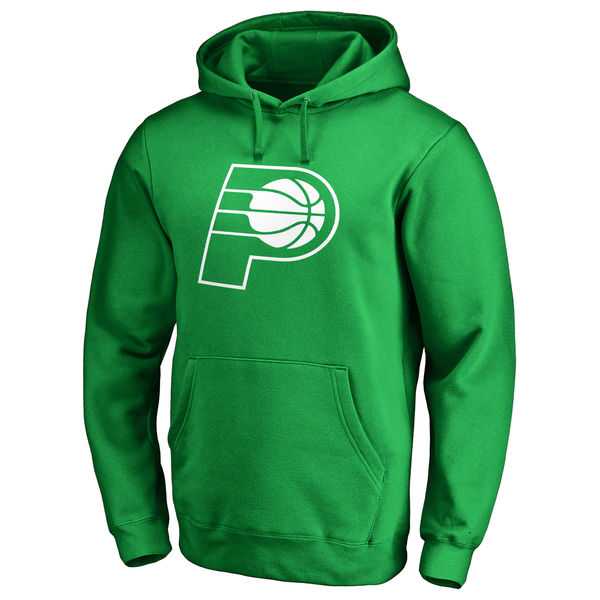 Men's Indiana Pacers Fanatics Branded Kelly Green St. Patrick's Day White Logo Pullover Hoodie FengYun