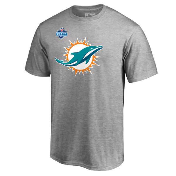 Men's Miami Dolphins Pro Line by Fanatics Branded Heather Gray 2017 NFL Draft Athletic Heather T-Shirt FengYun