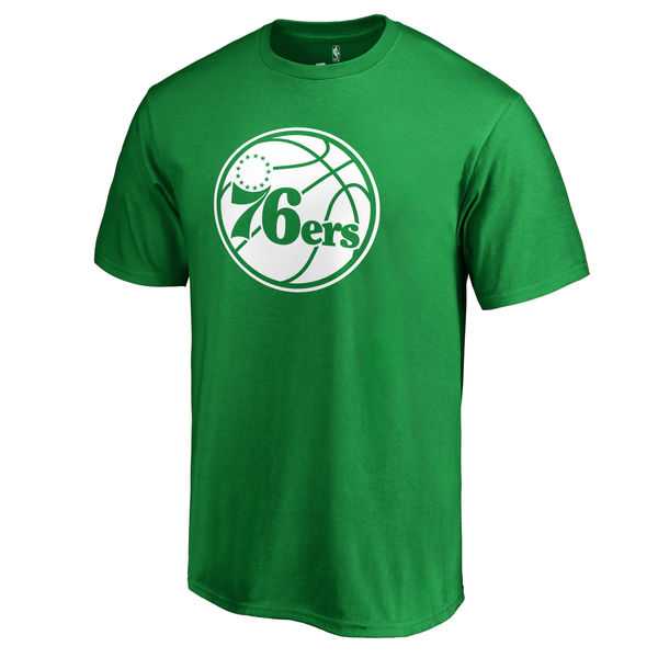 Men's Philadelphia 76ers Fanatics Branded Kelly Green St. Patrick's Day White Logo T-Shirt FengYun