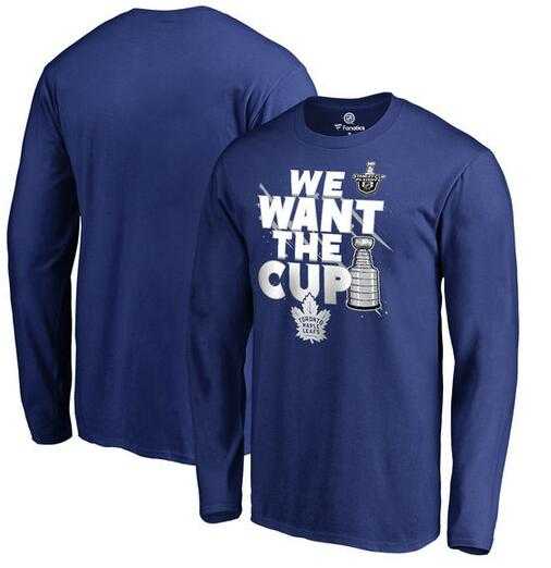 Men's Toronto Maple Leafs Fanatics Branded 2017 NHL Stanley Cup Playoffs Participant Blue Line Long Sleeve T Shirt Royal FengYun