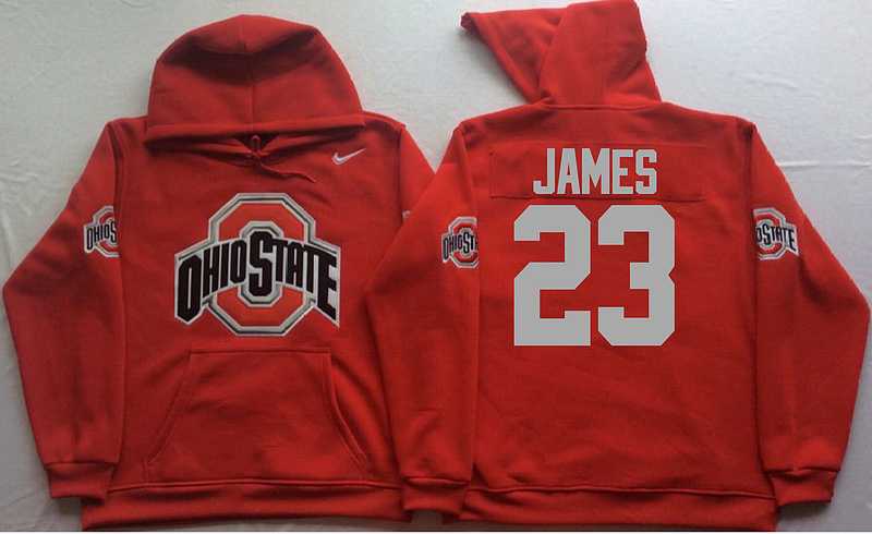 Ohio State Buckeyes #23 Lebron James Red Men's Pullover Stitched Hoodie