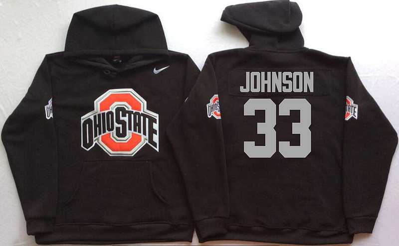 Ohio State Buckeyes #33 Pete Johnson Black Men's Pullover Stitched Hoodie