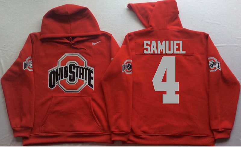 Ohio State Buckeyes #4 Curtis Samuel Red Men's Pullover Stitched Hoodie
