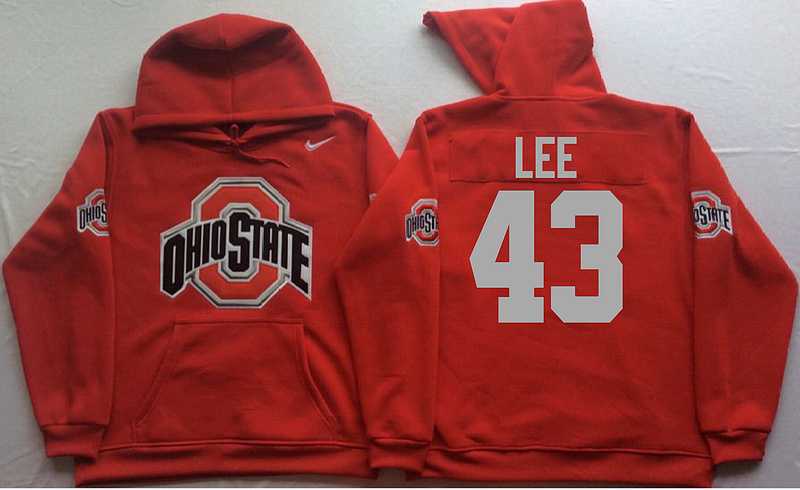 Ohio State Buckeyes #43 Darron Lee Red Men's Pullover Stitched Hoodie
