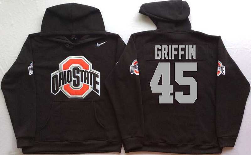 Ohio State Buckeyes #45 Archie Griffin Black Men's Pullover Stitched Hoodie