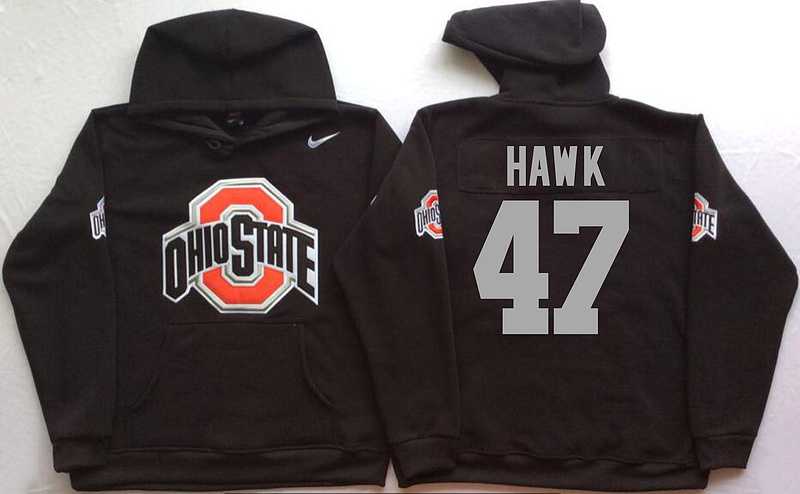 Ohio State Buckeyes #47 A.J. Hawk Black Men's Pullover Stitched Hoodie