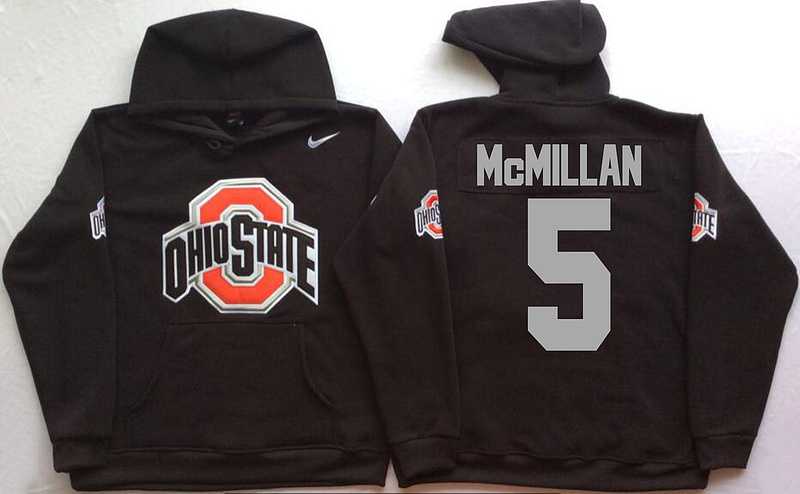 Ohio State Buckeyes #5 Raekwon McMillan Black Men's Pullover Stitched Hoodie