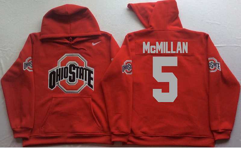 Ohio State Buckeyes #5 Raekwon McMillan Red Men's Pullover Stitched Hoodie