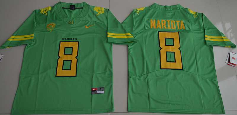 Oregon Ducks #8 Marcus Mariota Green Nike College Stitched Jersey