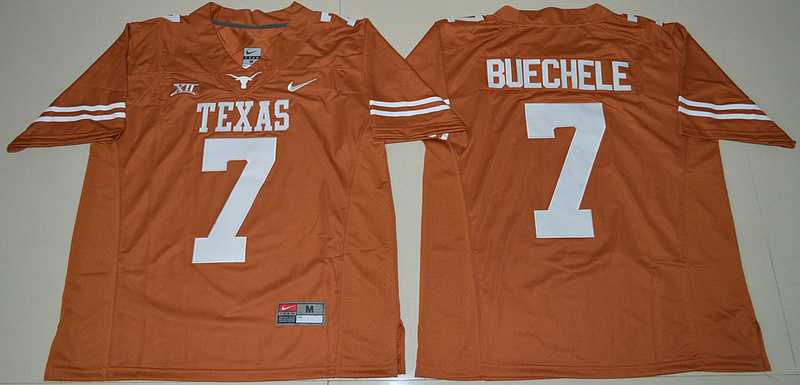 Texas Longhorns #7 Shane Buechele Orange Nike College Stitched Jersey