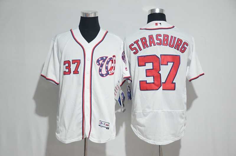 Washington Nationals #37 Stephen Strasburg White Flexbase Collection Stitched MLB Jersey