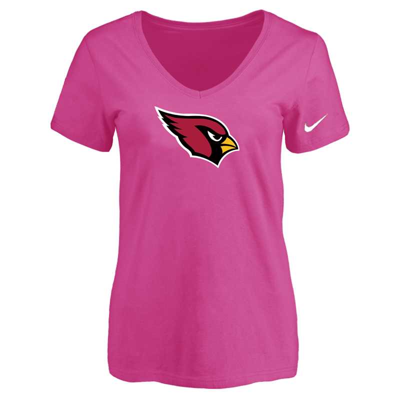 Women's Arizona Cardinals Peach Logo V neck T-Shirt FengYun