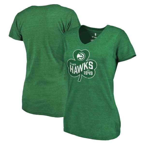 Women's Atlanta Hawks Fanatics Branded St. Patrick's Day Paddy's Pride Tri-Blend T-Shirt - Green FengYun