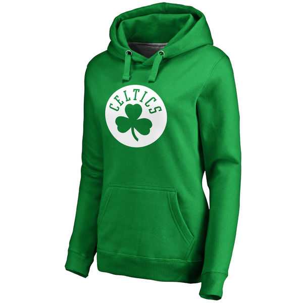 Women's Boston Celtics Fanatics Branded Kelly Green St. Patrick's Day White Logo Pullover Hoodie FengYun