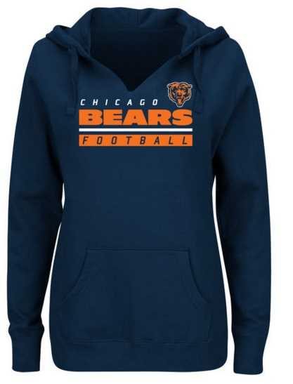 Women's Chicago Bears Majestic Self-Determination Pullover Hoodie - Navy FengYun