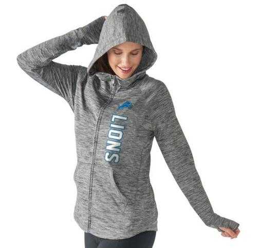 Women's Detroit Lions G III 4Her by Carl Banks Recovery Full Zip Hoodie Heathered Gray FengYun