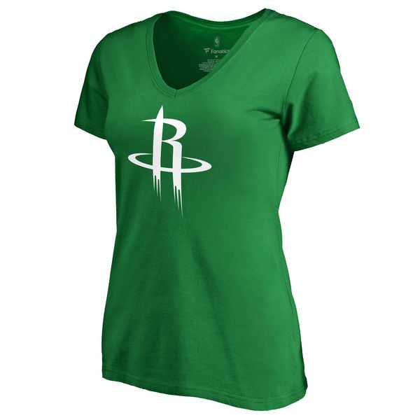Women's Houston Rockets Fanatics Branded Kelly Green St. Patrick's Day White Logo T-Shirt FengYun