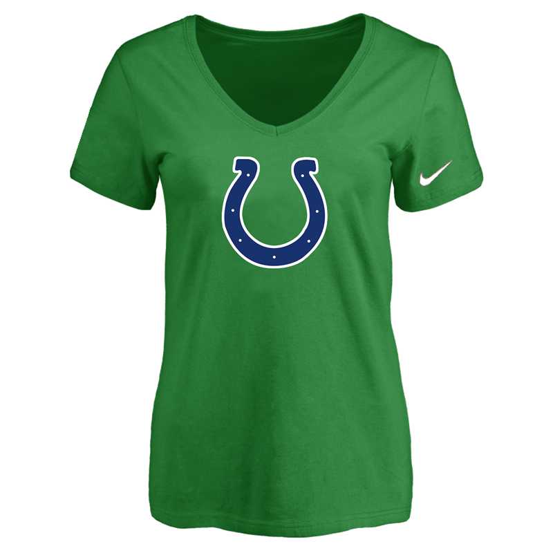 Women's Indiannapolis Colts D.Green Logo V neck T-Shirt FengYun