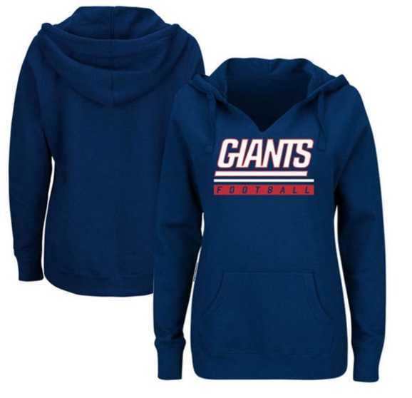 Women's New York Giants Majestic Plus Size Self Determination Pullover Hoodie - Royal FengYun
