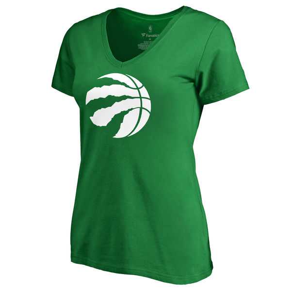 Women's Toronto Raptors Fanatics Branded Kelly Green St. Patrick's Day White Logo T-Shirt FengYun