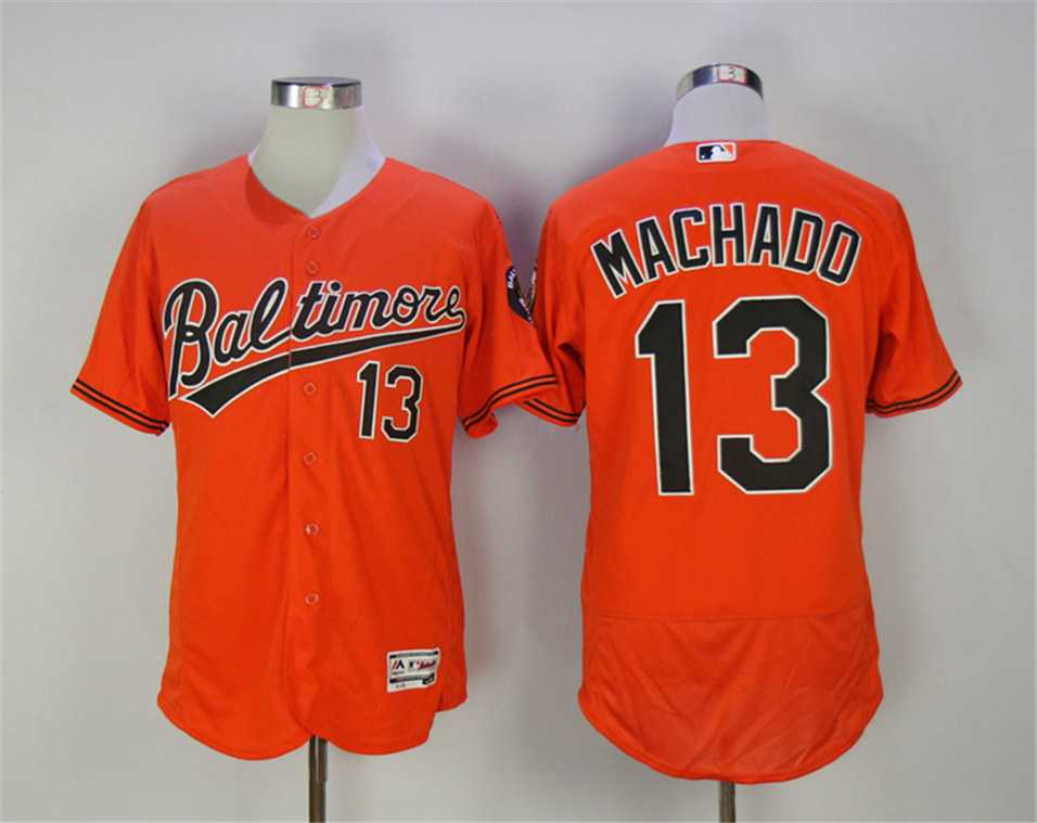 Youth Baltimore Orioles #13 Manny Machado Orange Flexbase Jersey