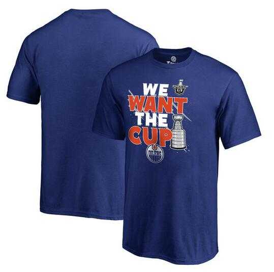 Youth Edmonton Oilers Fanatics Branded 2017 NHL Stanley Cup Playoff Participant Blue Line T-Shirt - Royal FengYun