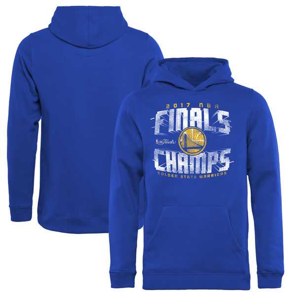 Men's Golden State Warriors 2017 NBA Champions Royal Pullover Hoodie3 FengYun