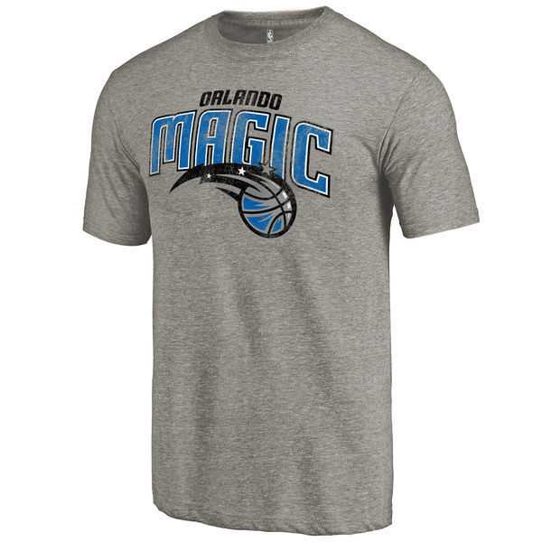 Men's Orlando Magic Distressed Team Logo Gray T-Shirt FengYun