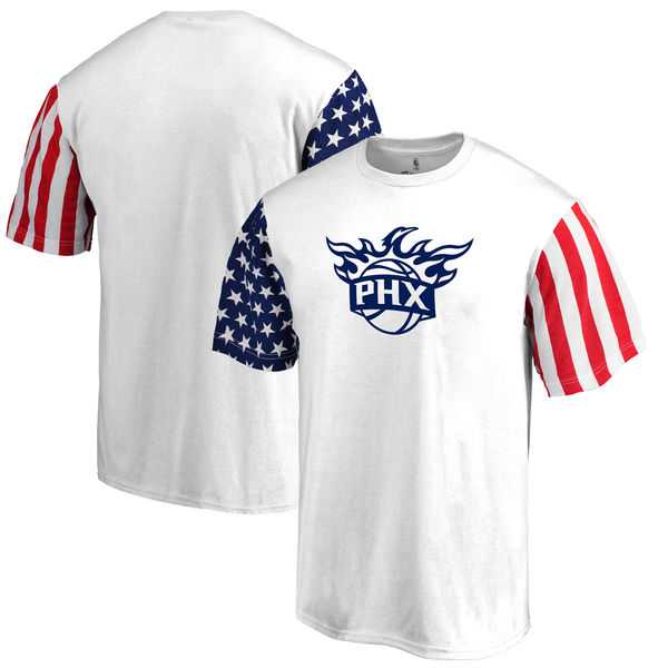 Men's Phoenix Suns Fanatics Branded Stars & Stripes T-Shirt White FengYun