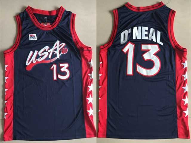 Team USA Basketball #13 Shaquille O'Neal Navy Jersey