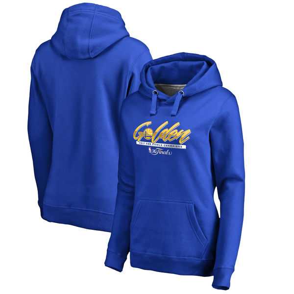 Women's Golden State Warriors 2017 NBA Champions Royal Pullover Hoodie FengYun