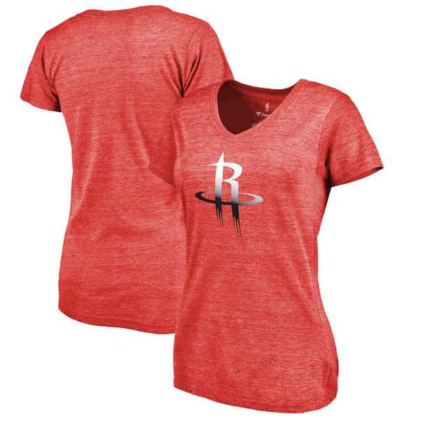 Women's Houston Rockets Fanatics Branded Gradient Logo Tri Blend T-Shirt Red FengYun