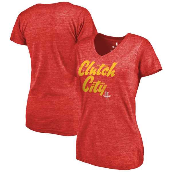 Women's Houston Rockets Fanatics Branded Hometown Collection Tri Blend T-Shirt Red FengYun