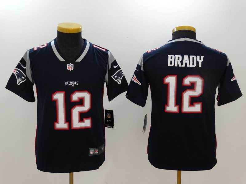 Youth Limited Nike New England Patriots #12 Tom Brady Navy Blue Vapor Untouchable Player Jersey