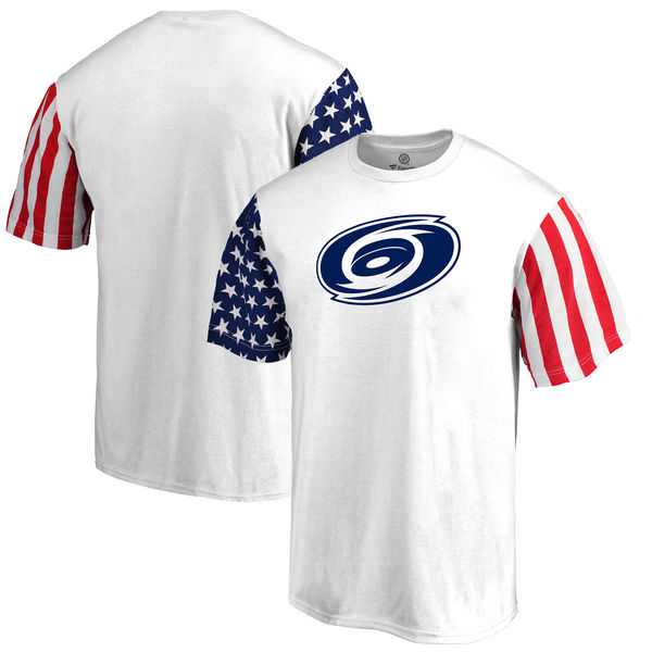 Men's Carolina Hurricanes Fanatics Branded Stars & Stripes T-Shirt White FengYun