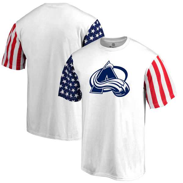 Men's Colorado Avalanche Fanatics Branded Stars & Stripes T-Shirt White FengYun