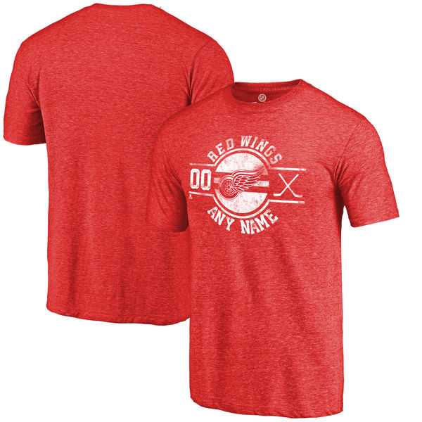 Men's Detroit Red Wings Fanatics Branded Personalized Insignia Tri Blend T-Shirt Red FengYun