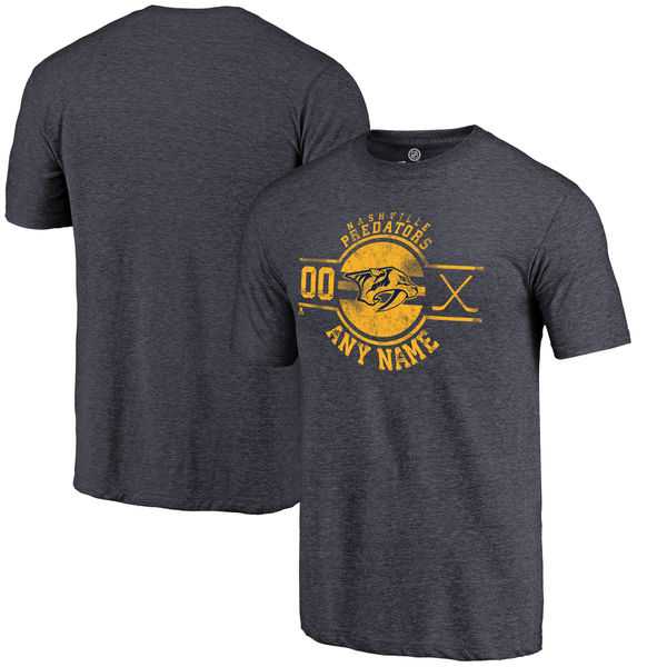 Men's Nashville Predators Fanatics Branded Personalized Insignia Tri Blend T-Shirt Navy FengYun