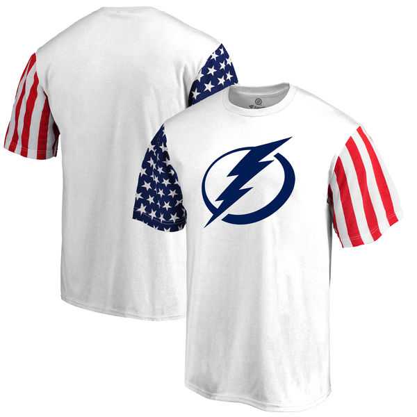 Men's Tampa Bay Lightning Fanatics Branded Stars & Stripes T-Shirt White FengYun