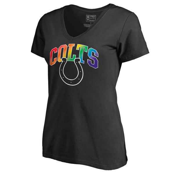 Women's Indianapolis Colts NFL Pro Line by Fanatics Branded Black Plus Sizes Pride T-Shirt