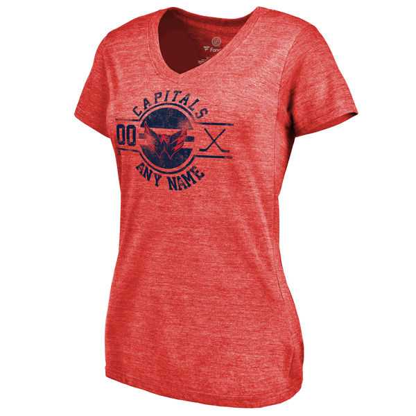 Women's Washington Capitals Fanatics Branded Personalized Insignia Tri Blend T-Shirt Red FengYun