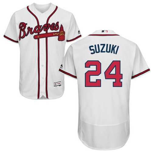 Atlanta Braves #24 Kurt Suzuki White Flexbase Stitched Jersey DingZhi