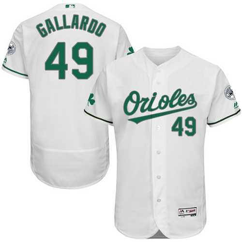 Baltimore Orioles #49 Yovani Gallardo White St. Patrick's Day Flexbase Stitched Jersey DingZhi
