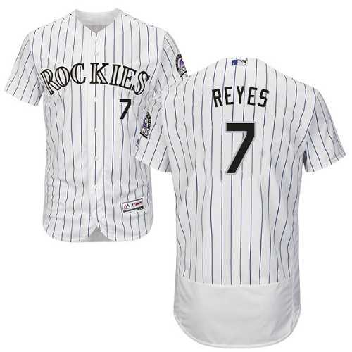 Colorado Rockies #7 Jose Reyes White Flexbase Stitched Jersey DingZhi