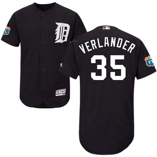 Detroit Tigers #35 Justin Verlander Navy Flexbase Stitched Jersey DingZhi
