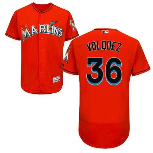 Miami Marlins #36 Edinson Volquez Orange Flexbase Stitched Jersey DingZhi